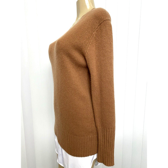 360 Cashmere Runa V Neck Cashmere Sweater Pullover Vicuna Camel Brown Ta… - Picture 6 of 12